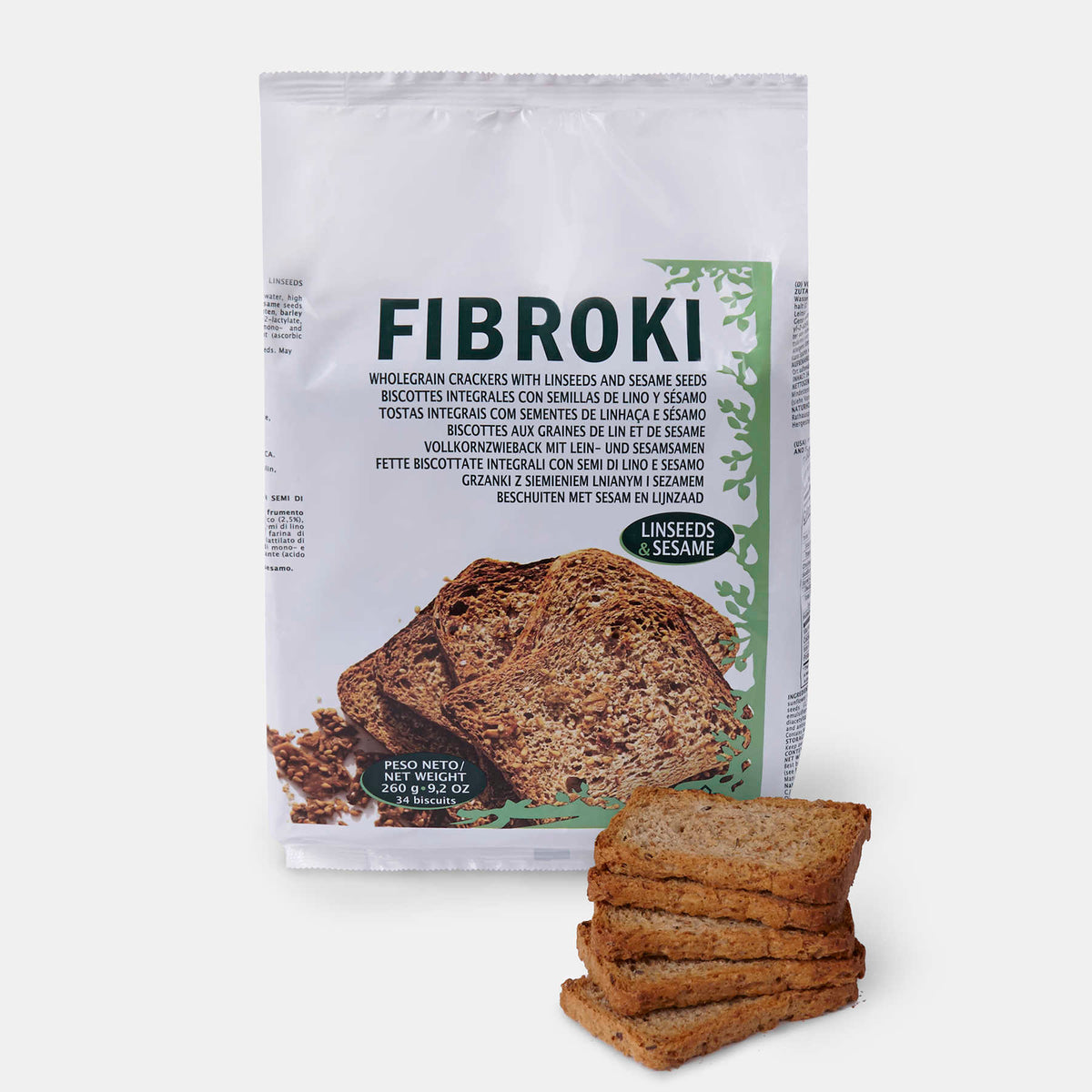Fibroki Vollkornzwieback mit Sesam und Leinsamen