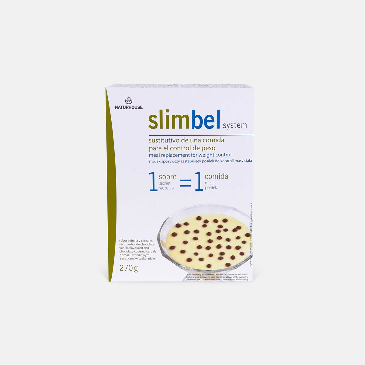 Slimbel-Vanillepudding mit Getreide und Schokolade
