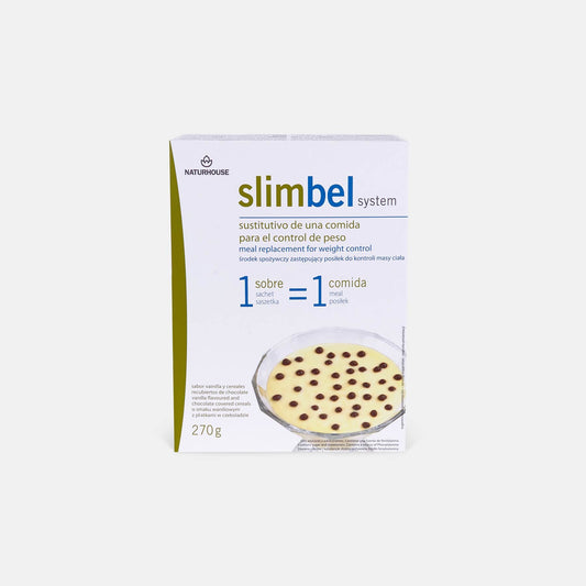 Slimbel-Vanillepudding mit Getreide und Schokolade