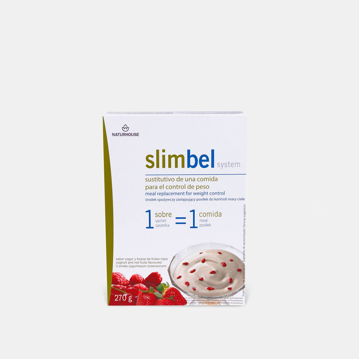 Slimbel Pudding mit Joghurtgeschmack und roten Beeren