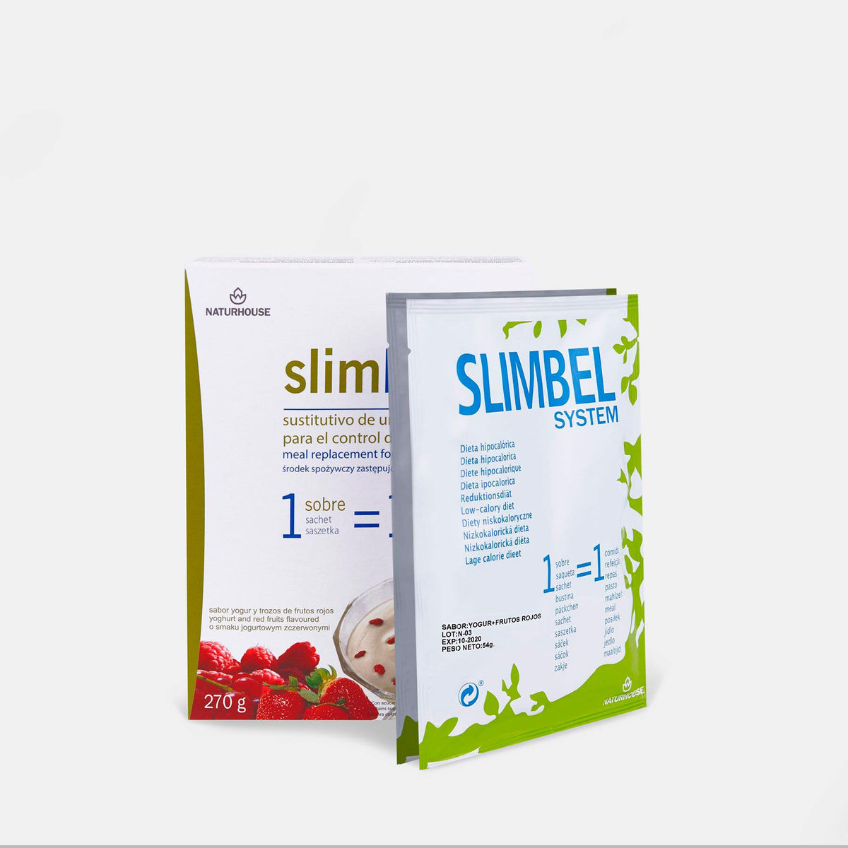 Slimbel Pudding mit Joghurtgeschmack und roten Beeren