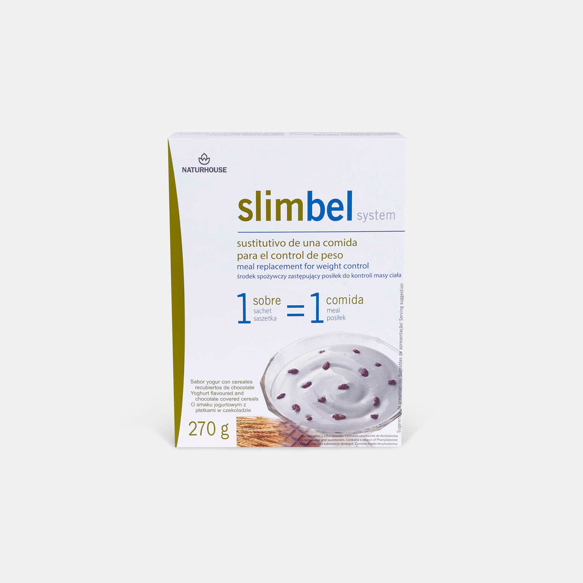 Slimbel Pudding mit Yogurt-Geschmack, Getreide und Schokolade