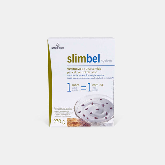 Slimbel Pudding mit Yogurt-Geschmack, Getreide und Schokolade